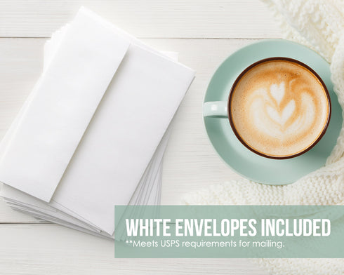 Old Fashioned Christmas Cards Set - 24 Holiday Cards & Envelopes with Seal Stickers